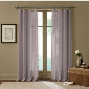 Cambria Terra 95” Rod Pocket Curtain Panel Gray Linen Blend 1 Panel